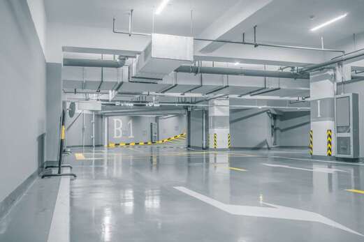 parking garage for a hotel uses gray high gloss epoxy coating in Litchfield County, CT